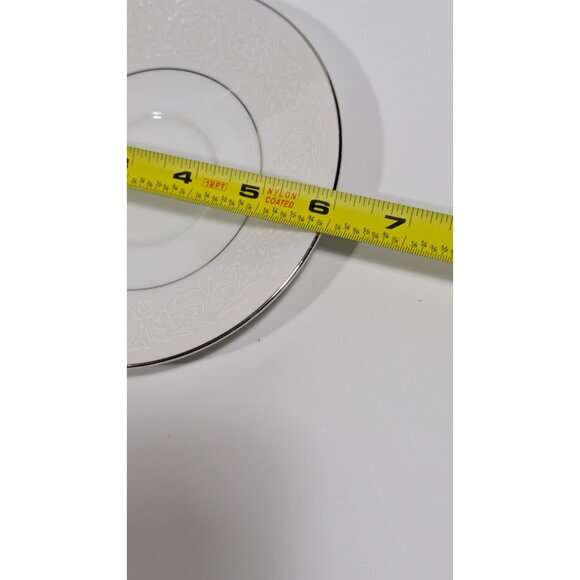 Majestic China Plymouth White Silver Floral Saucer Japan - Picture 7 of 9